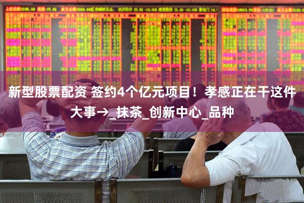 新型股票配资 签约4个亿元项目！孝感正在干这件大事→_抹茶_创新中心_品种